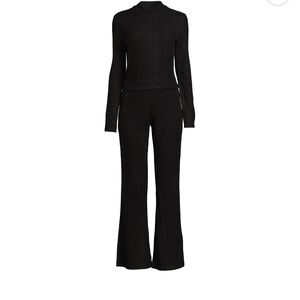 NO BOUNDARIES XXXL JUNIORS MOCK NECK RIBBED TOP AND PANTS SET